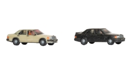 NOCH 44607 - Z - Mercedes-Benz W201/190, beige / schwarz (2 Stück)